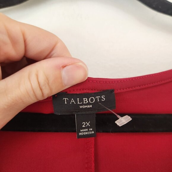 NWOT Talbots Burgundy Red Maxi Formal Dress Full Length Holiday Christmas 2X - Picture 3 of 5